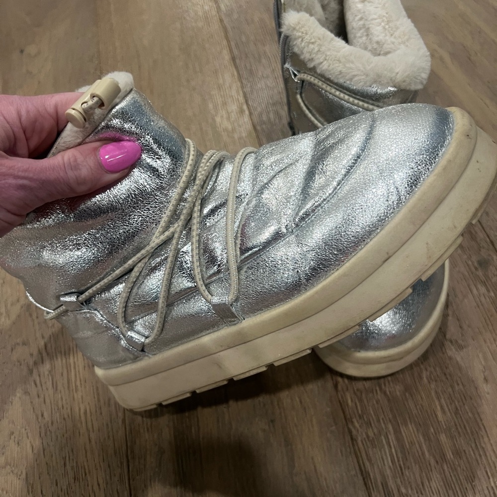 Zara Metallic Silver Platform Sandals - Picture 2 of 5